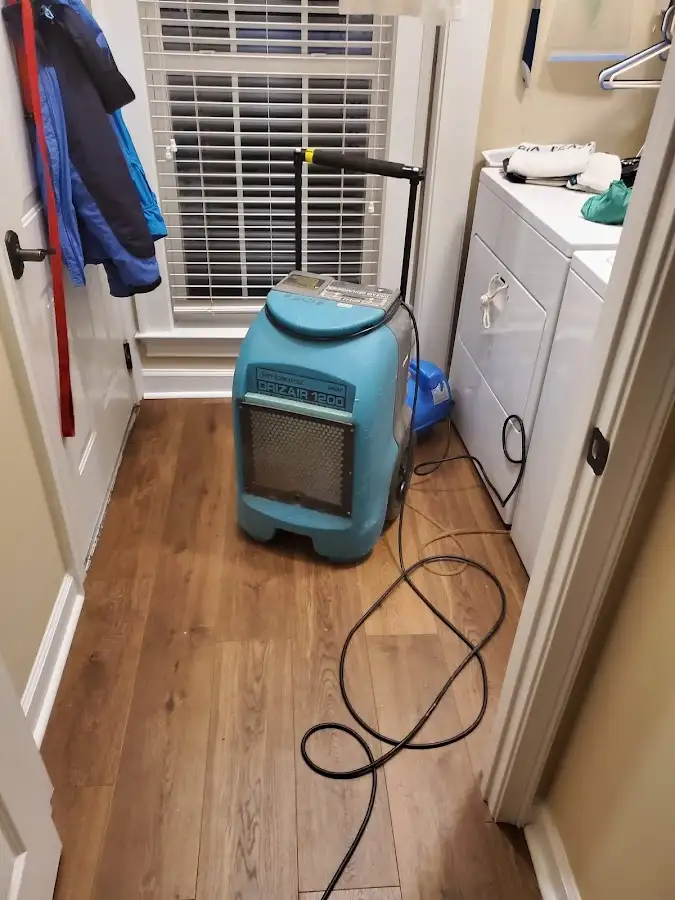 Commercial dehumidifier deployed for Flood Damage Cleanup in La Habra
